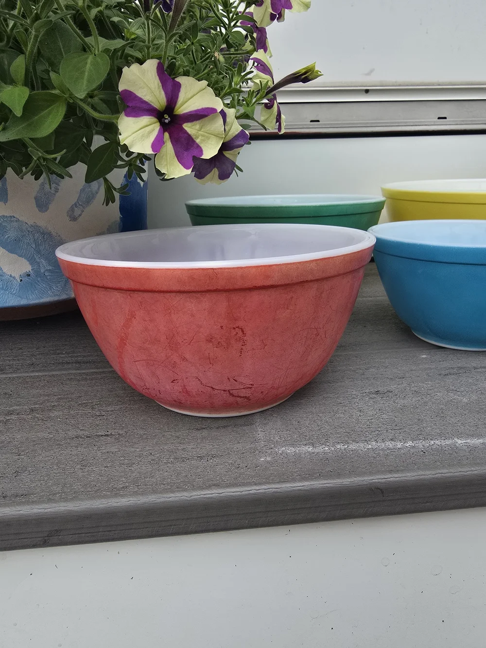 Vintage 1960 Pyrex Nesting Primary Color Mixing Bowl Set